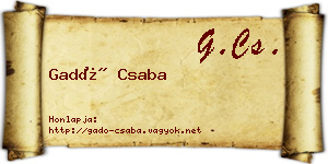 Gadó Csaba névjegykártya